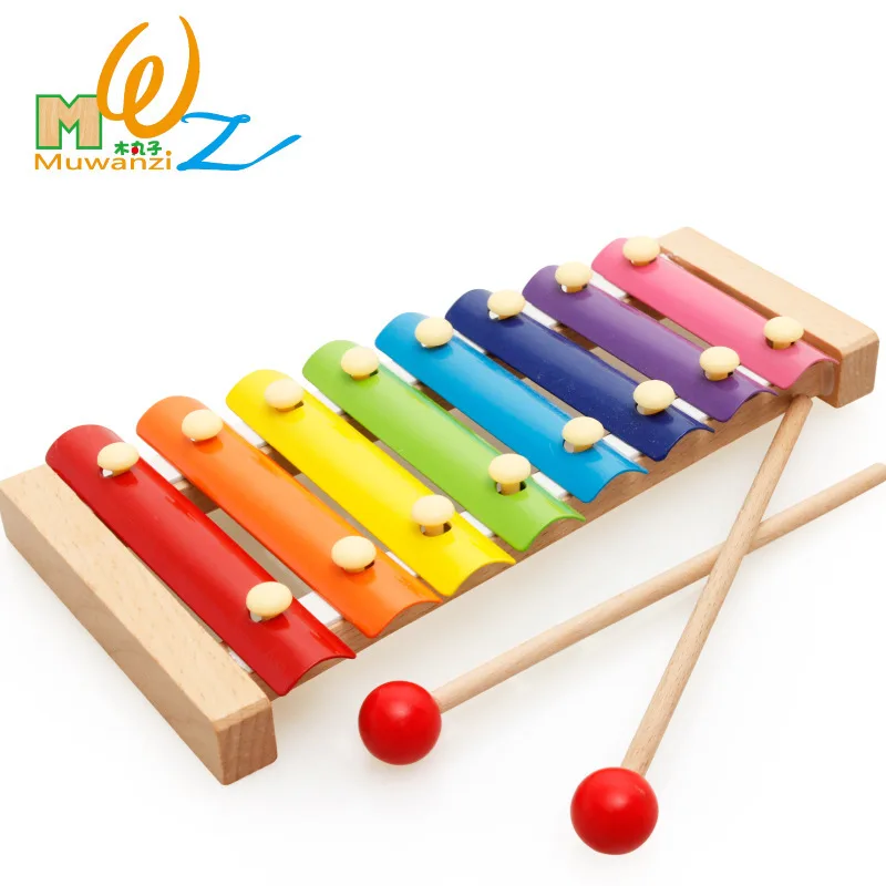 MWZ Children Early Childhood Music Educational Toy Wooden Octave Knock Piano Hand Knocking on Wood Music Instrument Vocal Music