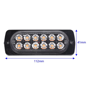 

12 LED Bright lights Car Amber Auto Strobe Hazard Bulb Lamp 36W Truck SUV