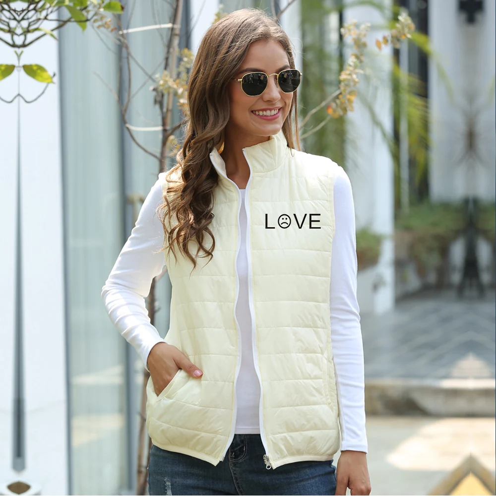 Детская пуховая куртка без рукавов с надписью «Rapper Love Cry», пальто, теплый жилет на утином пуху, мужской и женский ветрозащитный жилет, пальто в стиле «хип-хоп» с надписью «Love»