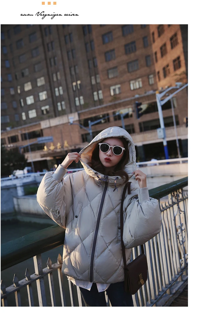 Онлайн-звезда 17, зимний Корейский стиль, ромбовидная решетка, пуховик, хлопковая стеганая одежда, пальто для студентов, свободный крой, короткая, толстая