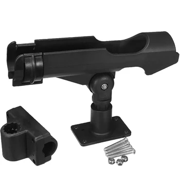 

Black 360 Degree Boat Raft Adjustable Fishing Rod Bracket Holder Stand Easy to Use