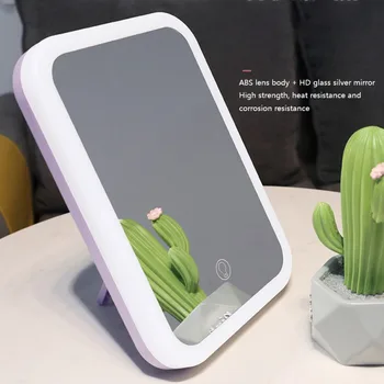 

Folding Net Red Portable Mirror Led Makeup Mirror With Light Fill Light Dormitory New Desktop Makeup Mirror HOT