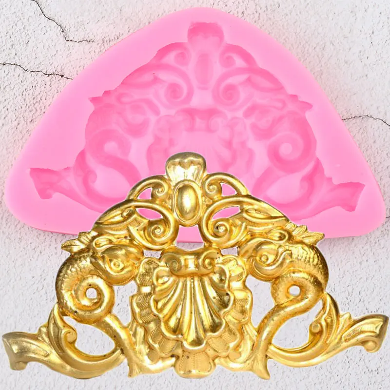 

Sugarcraft Frame Border Silicone Mold DIY Scroll Relief Cupcake Topper Fondant Cake Decorating Tools Candy Clay Chocolate Molds