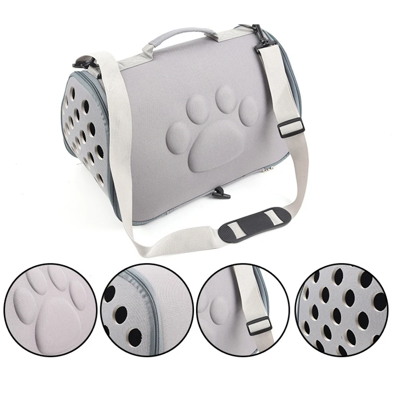 Dogs Cat Folding Pet Carrier Cage Collapsible Puppy Crate Handbag Carrying Bags Pets Supplies Transport Accessories Black