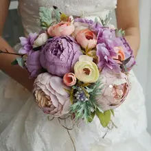 Реалистичные искусственные пионы, свадебные букеты ручной работы, чайная роза, искусственные ягоды, романтические вечерние цветы для невесты, подружки невесты