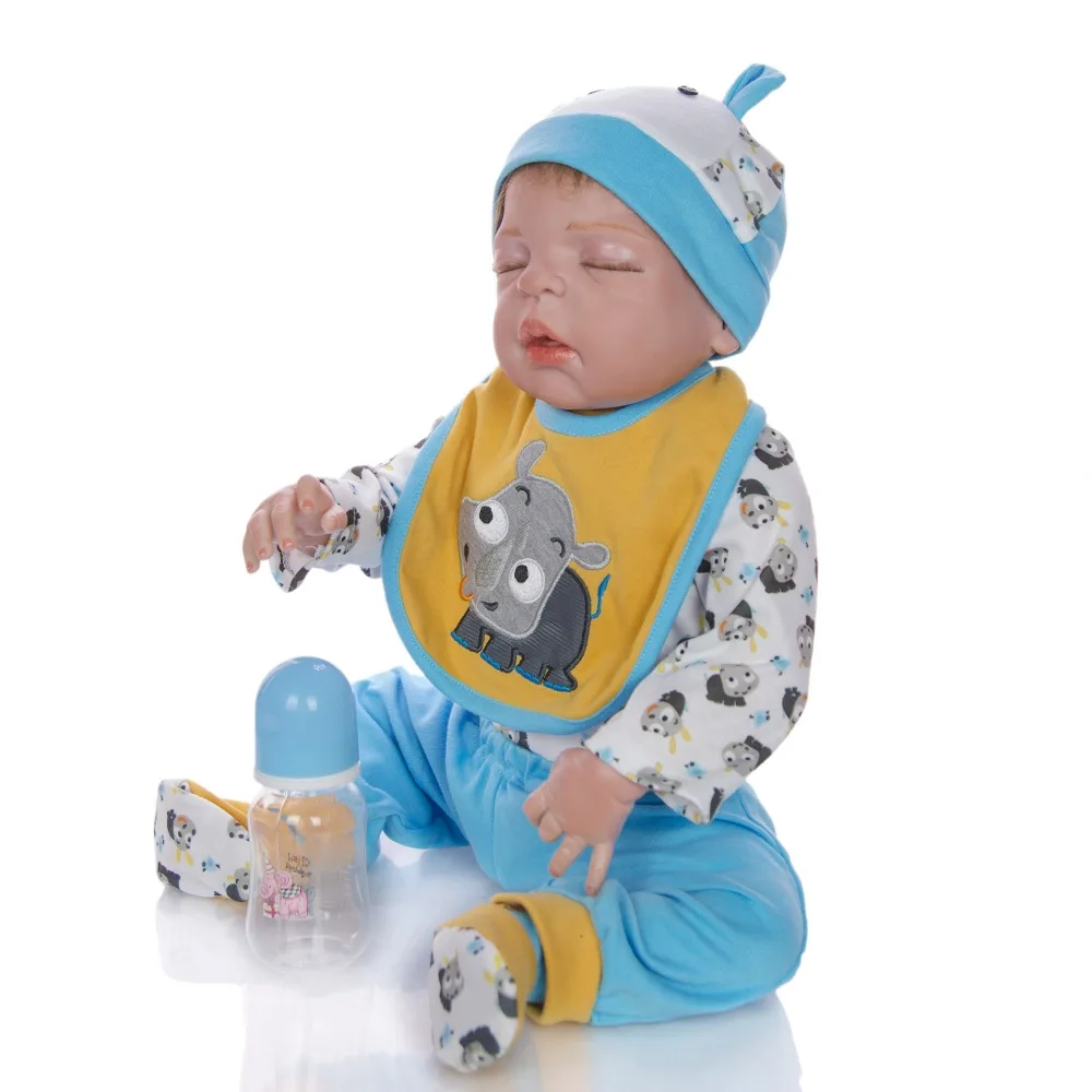 NPK 2" полностью силиконовые куклы reborn baby boy куклы real sleeping Bebes reborn menino bonecas Blue cow одежда игрушки куклы