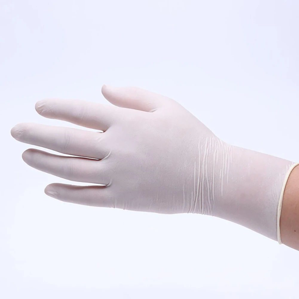 100 Disposable Gloves White Nitrile Gloves Household Cleaning Gloves Food Laboratory Cleaning Durable Gloves