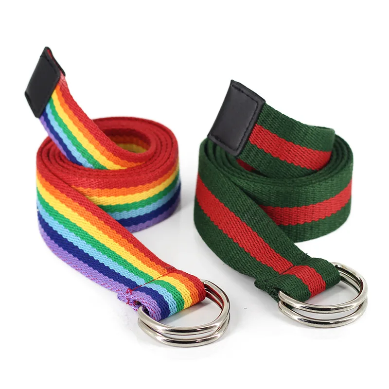 Радужный пояс мужские ремни повседневный холщовый ремень модный тонкий унисекс