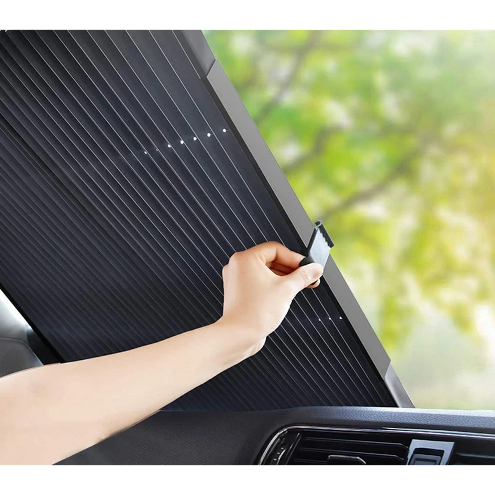 

Car Window Sunshade Cover Retractable Windshield Cover Visor Curtain Auto Sun Shade Block Anti-UV Windscreen Shades Accessories