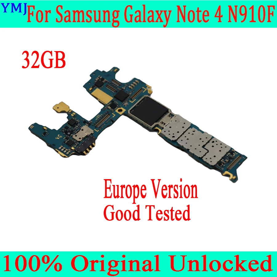 Оригинальная разблокированная материнская плата для Samsung Galaxy Note 4 G910A G910G G910U G910V