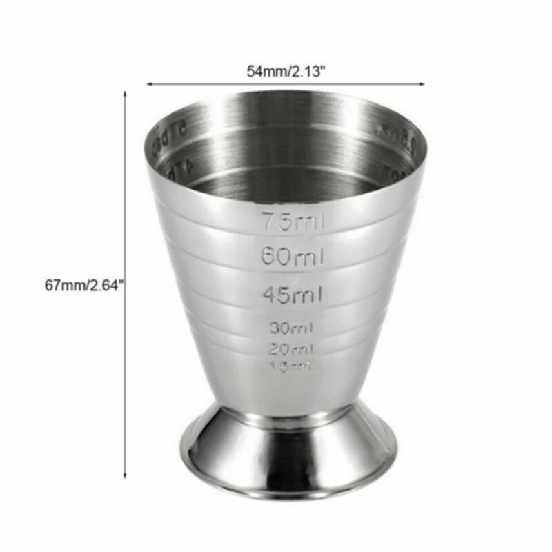 75ml Stainless Steel Measure Cup Drink  Alcohol Bartending Wine Tools Bar Cafe
