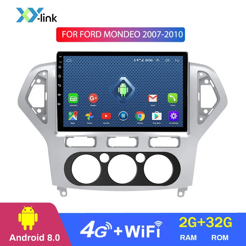 Горячая распродажа 10 дюймов 2.5D Android 8,1 автомобильный DVD gps плеер для Ford Mondeo 2007-2010 мультимедийная навигационная система с BLUETOOTH - Цвет: 4 CORES 2G RAM