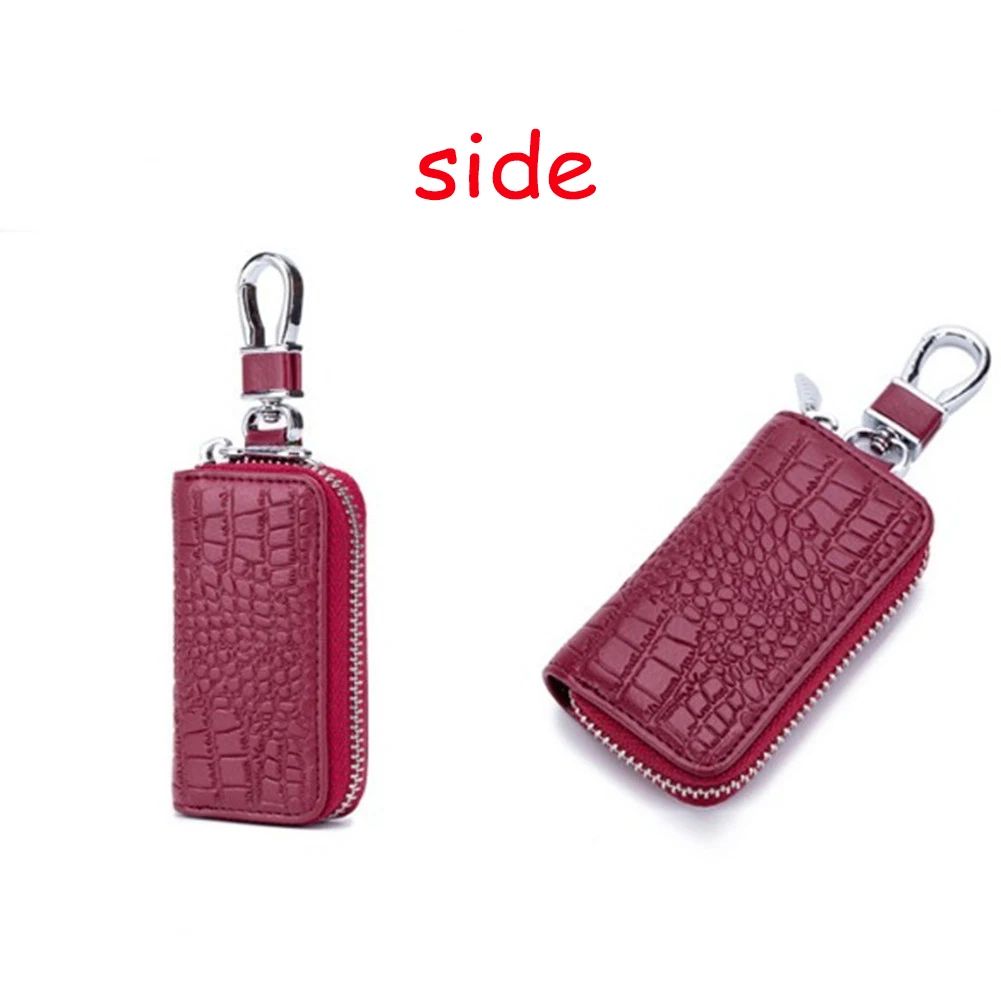 Emarald, брендовый держатель для ключей, высокое качество, натуральная коровья кожа, узор «крокодиловая кожа», чехол для ключей на молнии, 6 брелков для ключей, сумка для ключей от автомобиля