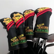 Защита от солнца Hawaii Гольф Драйвер головные уборы ПУ пылезащитный улыбающееся лицо Гольф Фарватер лес#3#5 гибридный UT Чехлы 2 цвета