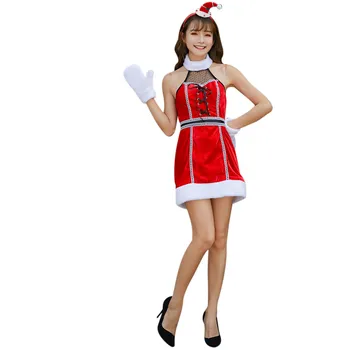 

Women Short Sleeve Fuzzy Cat Patchwork Christmas Costumes Dress Sexy Party Dress Vestidos Female Summer Streetwear Casual Dress