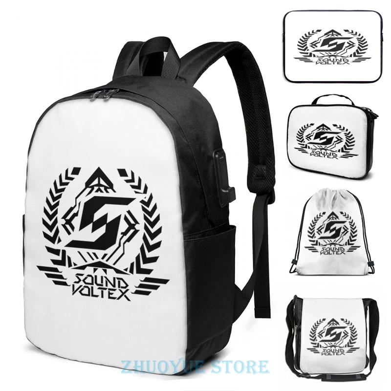 Funny Graphic Print Sound Voltex Logo Black Usb Charge Backpack Men School Bags Women Bag Travel Laptop Bag Backpacks Aliexpress