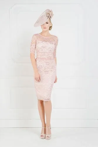 robe de soiree vestido de madrinha Свадебные розовые короткие крестной матери невесты кружевные платья с жакетом