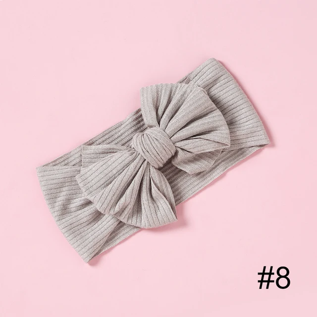 1pcs Solid Color Bowknot Baby Headband Elastic Turban Hairband Baby Girl Headbands Hair bands for Baby Girls Hair accessories 8
