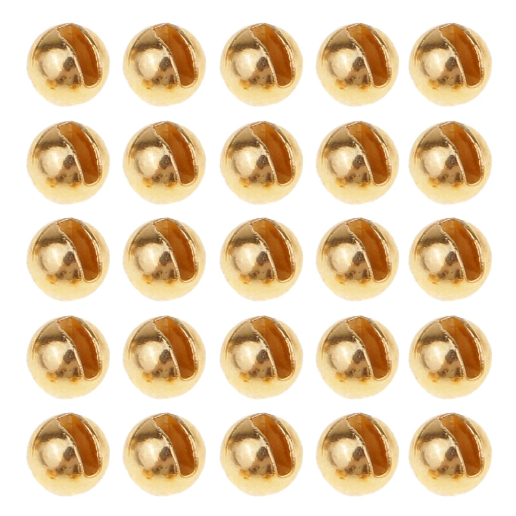 25pcs Fly Tying Slotted Tungsten Beads Very Heavy Deep Nymphs Head Beads 2 / 2.5 / 3 / 3.5 / 4.0mm 5 Sizes for Chose