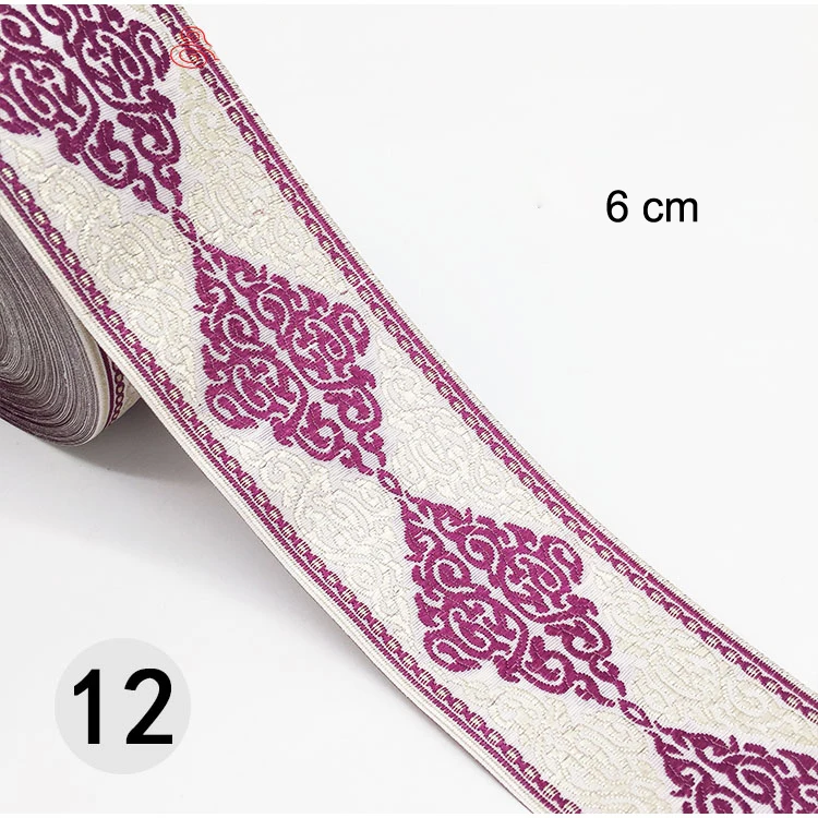 1M Ethnic Embroidered Jacquard Ribbons Trim DIY For Decoration Handcraft Apparel Sewing Headwear Lace Fabric HB165 - Цвет: 12