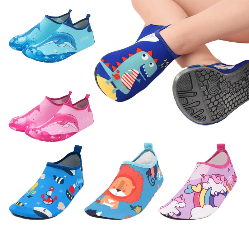 Детские тапочки Pantufa; детская водонепроницаемая обувь для девочек быстрое высыхание Плавание обувь Босиком Аква носки для пляжа, бассейна Новые детские