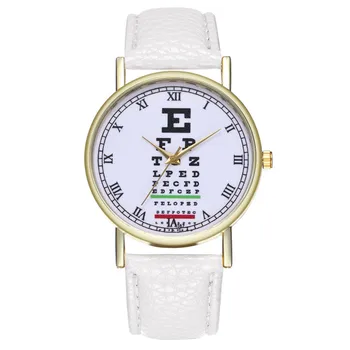 

2020 Women Casual Watches Fashion Design Eye Chart Watches Women Leather Strap Quartz Wristwatches relogio feminino Cheap Price