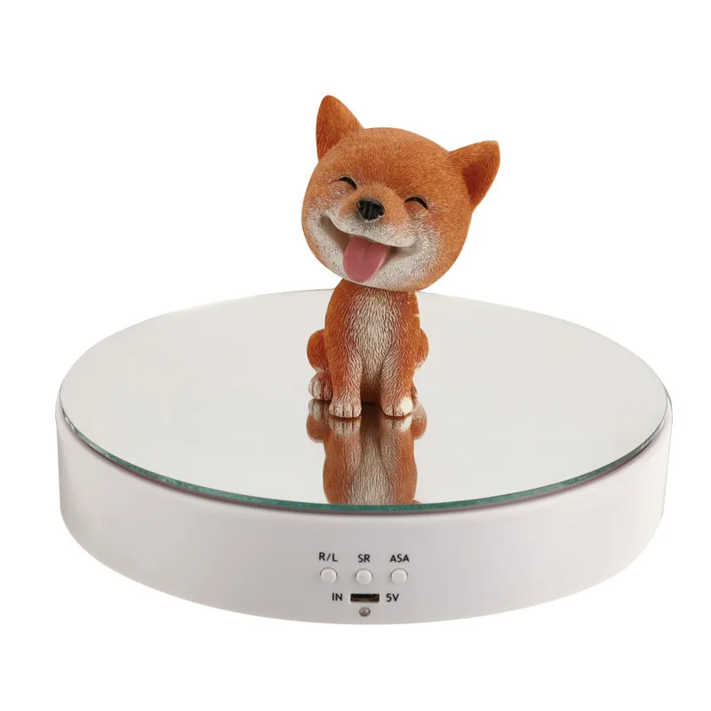 

Angle Speed Adjustment Electric Rotating Jewellery Packaging Display ABS Mirrored Jewelry Organizer Automatic Turntable