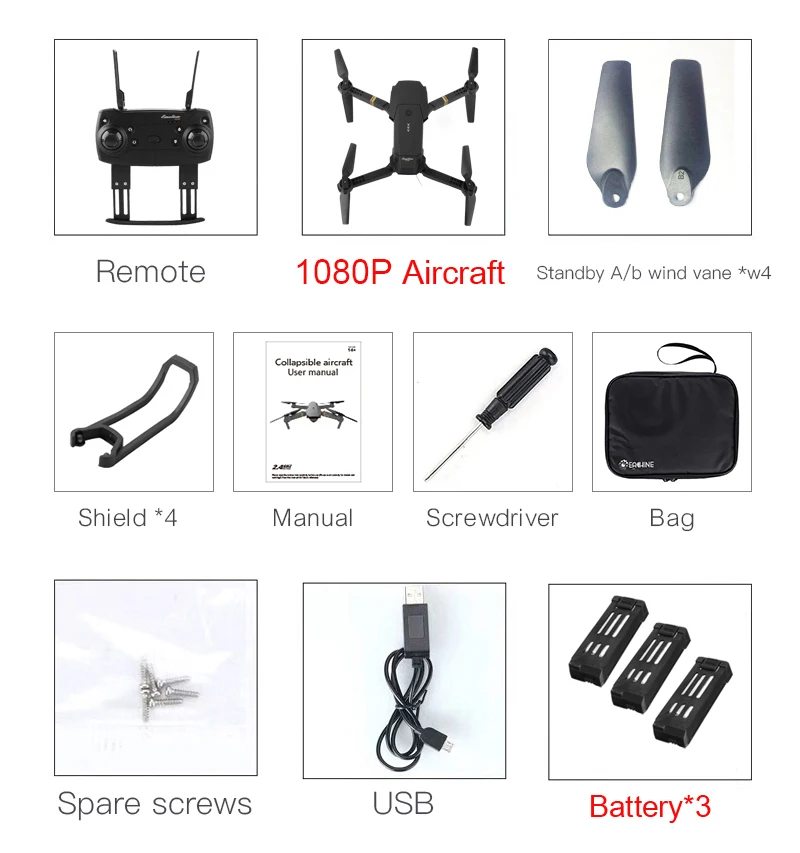 1080P3Batterywithbag Eachine E58 Wi-Fi FPV с широкоугольным HD 1080P камера режим удержания складной рычаг RC Квадрокоптер Дрон X Pro RTF Дрон для подарка - Цвет: 1080P3Batterywithbag