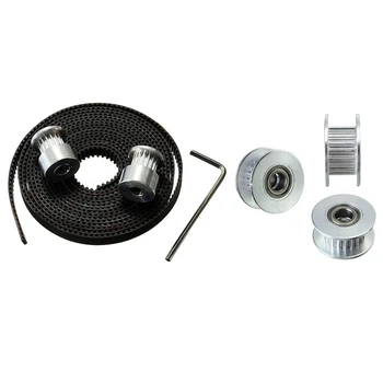 

2 Set GT2 Pulley 6Mm GT2 Belt 5Mm Bore for 3D Printer Parts, 1 Set 16 Teeth & 1 Set 20 Teeth