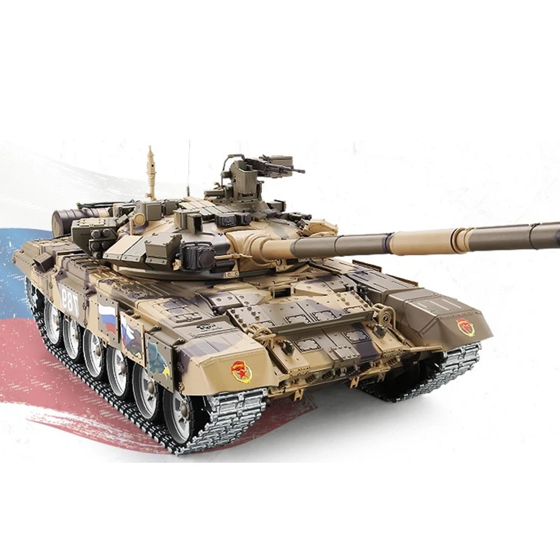 Remote Control T90 Tank Chariot Metal Tracked Main Battle Electric Launchable Military Model High-tech Off-road Chariot Toy 6