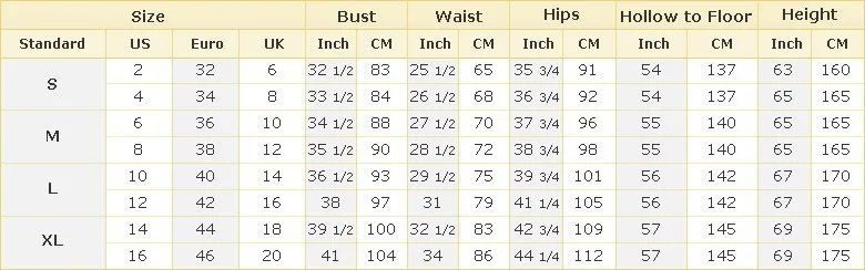 size chart