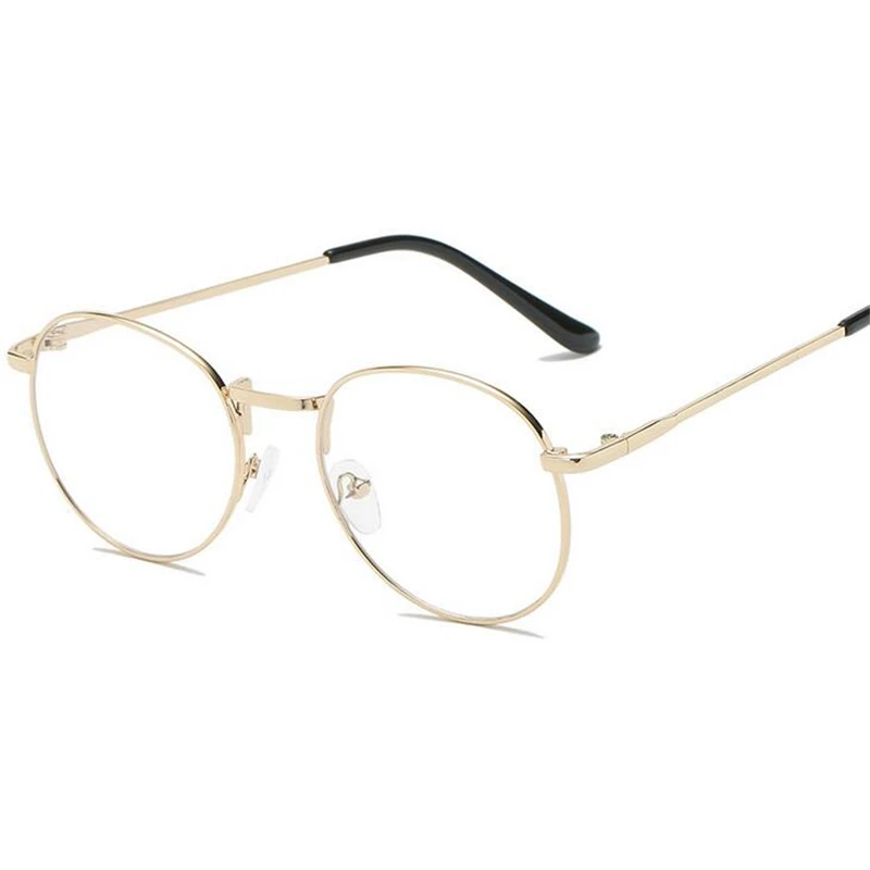 Retro Oval Myopia Glasses Finished Women Men Metal Silver/Black/Gold Prescription Eyeglasses Diopter -1.0 -1.5 -2.0 To -6.0 3