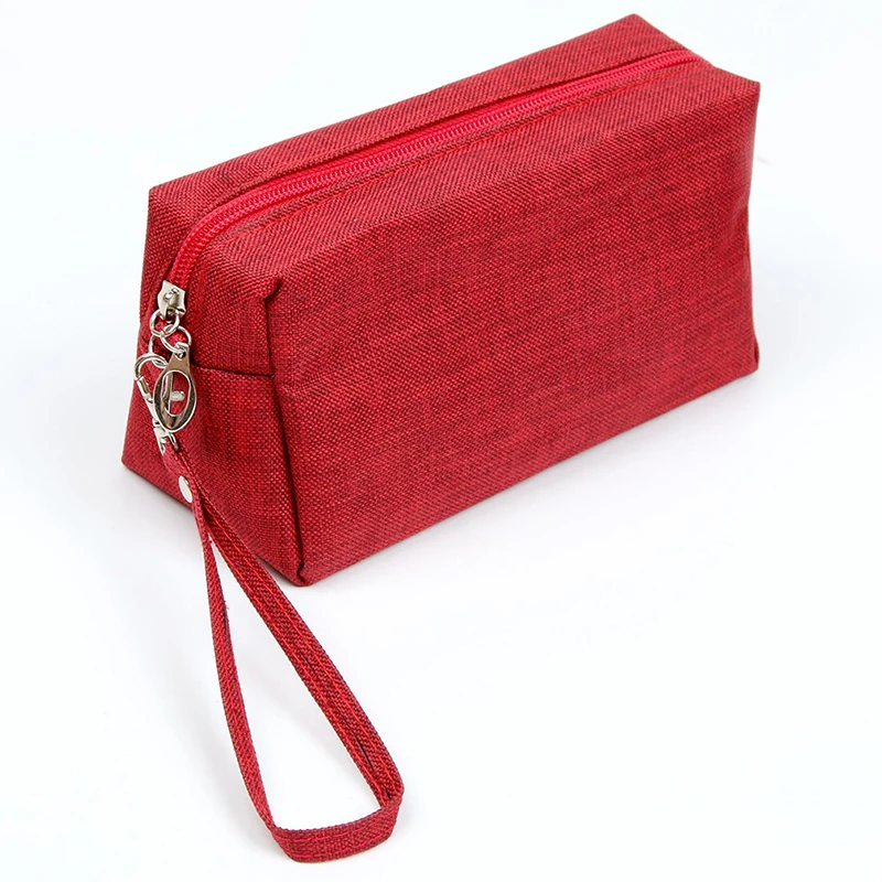 red LKEEP однотонные косметички с разноцветным рисунком, милые косметички для путешествий, дамская сумочка, женская косметичка - Цвет: red