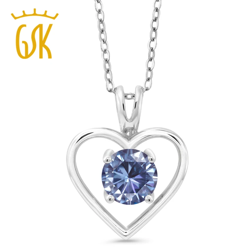GemStoneKing подвеска из стерлингового серебра 925 пробы яркий персидский синий круглый