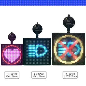 

full color WiFi Car Gif Screen Bluetooth Controlled Emoticon Car LED Display Screen Adjustable Real-Time Draw Animation #2020