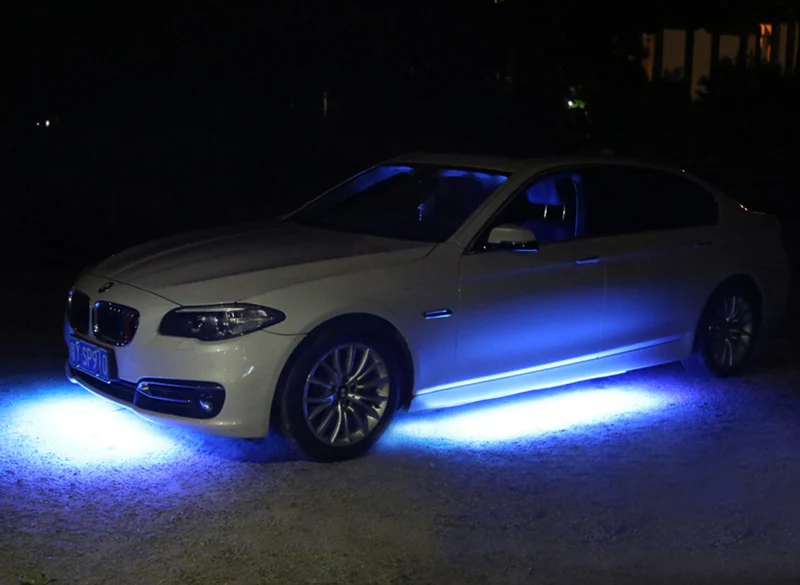 RGB Автомобильная подсвечивающая Гибкая полоска, автоматическая система днища, неоновый светильник, управление с помощью приложения, красочная декоративная атмосферная лампа