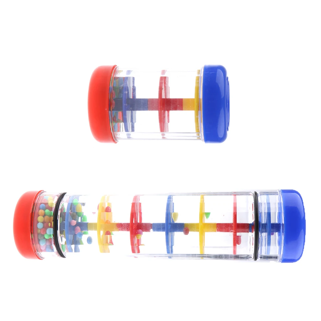 2pcs Colorful Rainmaker Rain Stick Rattle Toy Kids Musical Toys