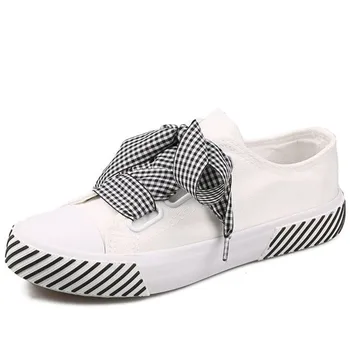 

2020 fashion women's vulcanized shoes sneakers women's lace solid color casual shoes breathable canvas shoes flat bottom