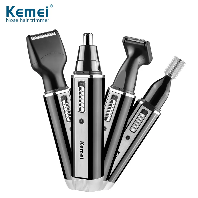 

Kemei 4 in1 Ear Nose Hair Trimmer Clipper Professional Painless Eyebrow and Facial Hair Trimmer for Men Women Hair Removal Razor