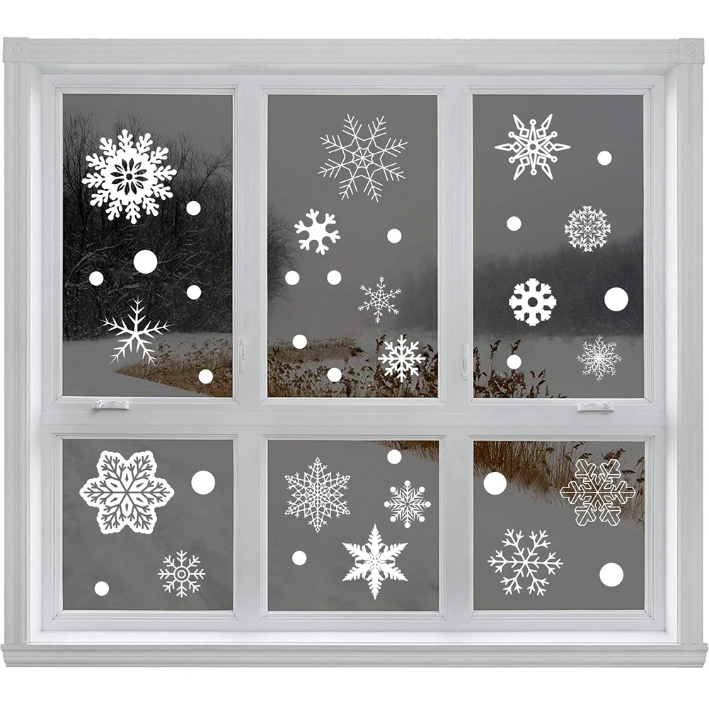 27pcs/lot Christmas Snowflake Window Sticker Winter Wall Stickers Kids