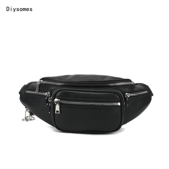

Diysomes New Leather Trendy Cross Body Chest Bag Women's Fashion Waist Bags Star Casual Wild Shoulder Soft Chain Decoration Belt