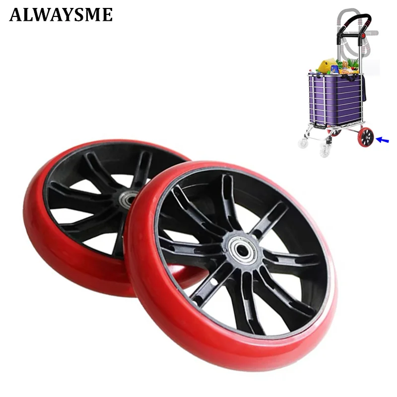 Shopping Cart Wheels ALWAYSME 1 Pair For Shopping Cart and Trolley Dolly