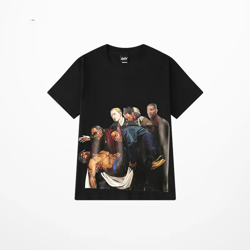 В стиле хип хоп Bandit Gang футболка Для мужчин Kanye West Coast 2PAC с рисунками героев