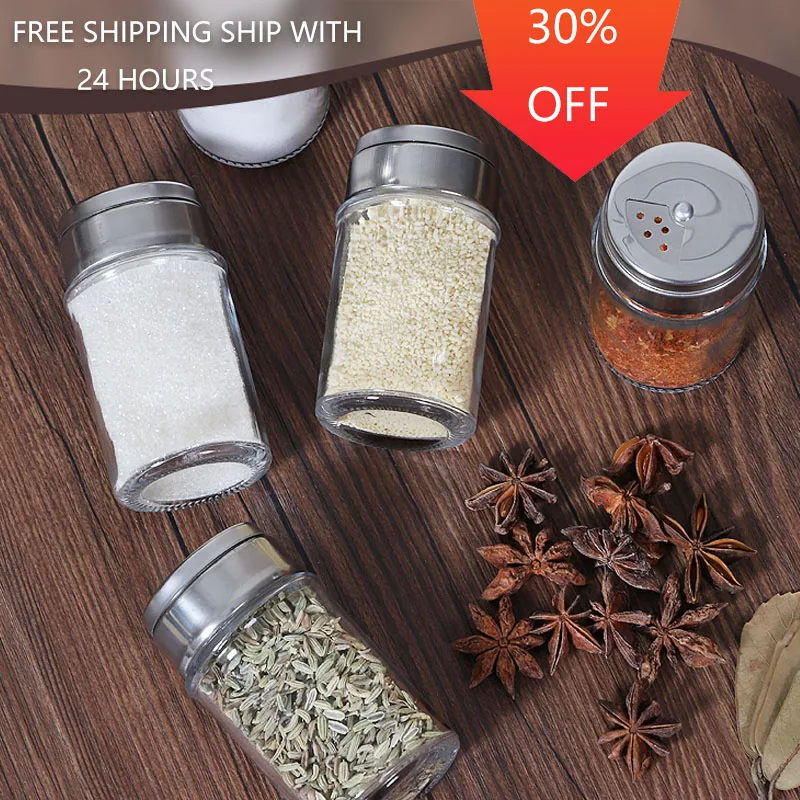

80 ML Spice Jar Pepper Sealed Bottle Box Glass Storage Container Chinese Kitchen Household Reserve Moisture insect Proof Gadget