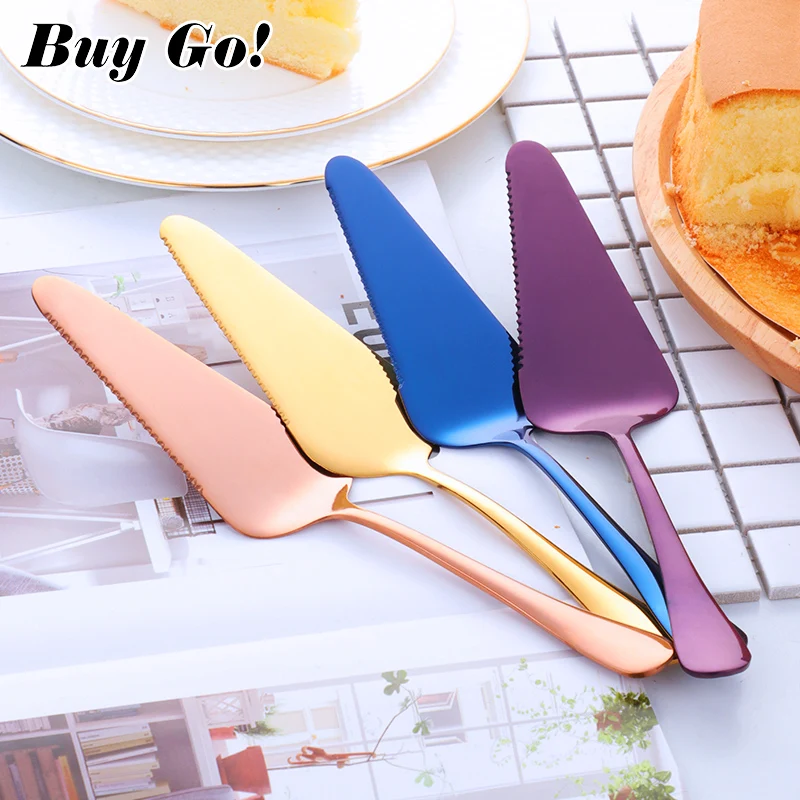 9 Colors 304Stainless Steel Cake Pizza Shovel Knife Butter Knife For Pie/Pizza/Cheese Dessert Cutlery Bakeware Cake Spatula Tool