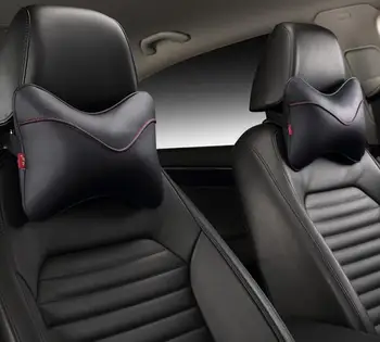 

2 Pieces Car PU Leather Headrest Neck Pillow Car Head Neck Pillow Seat Back Support Cushion