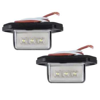 

2pcs/Lot Practical 10V-30V 3 LED Number Licence Plate Light Rear Tail Lamp Truck Trailer Lorry
