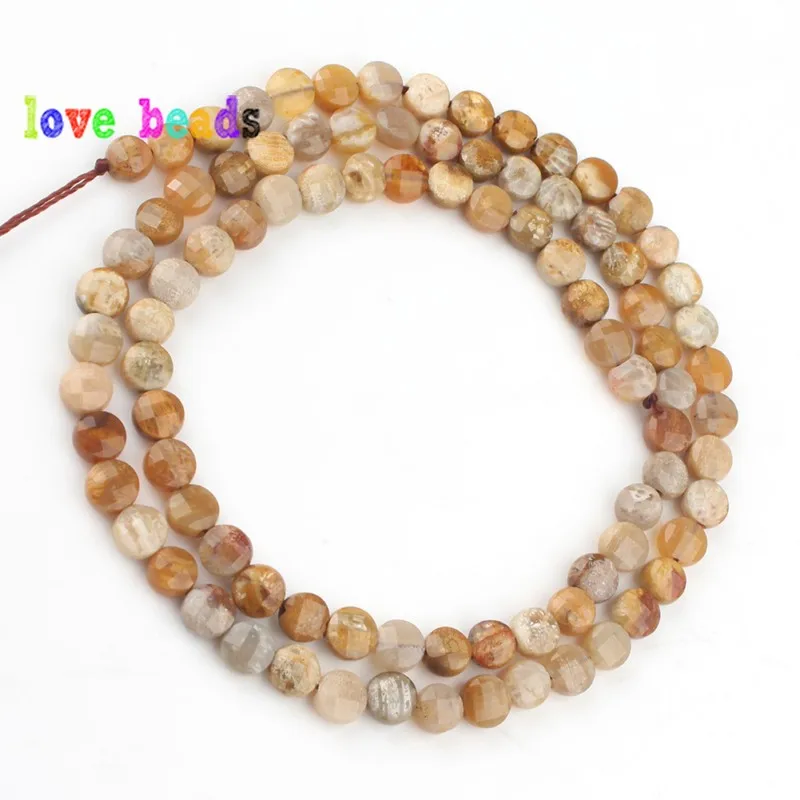 picture jasper Натуральная африканская бирюза Песчаник 4 мм граненый круглый камень "монета" бусины для самостоятельного изготовления ювелирных изделий женский браслет ожерелье - Цвет: picture jasper