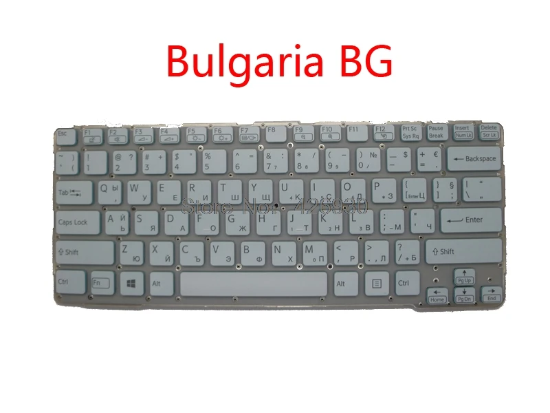 Bulgaria BG Ноутбук RU US CA LA BG JP клавиатура для SONY VAIO SVE14A Россия Канада Латинская Америка болгариа английский японский Белый - Цвет: Bulgaria BG