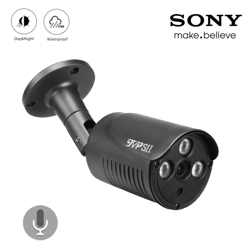 

Gray Color Three Array Infrared Leds 2mp/4mp/5mp/8mp 4K Metal Outdoor IP66 Audio AHD Surveillance Security CCTV Camera